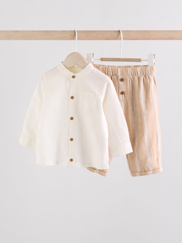 Apricot Orange Baby Shirt and Trousers Set (0mths-2yrs)