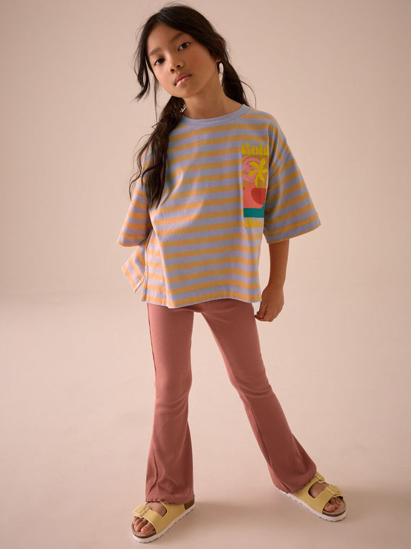 Purple/Orange 100% Cotton Graphic Print T-Shirt (3-16yrs)