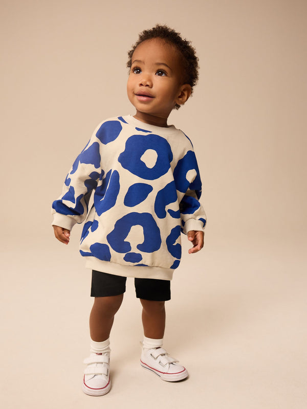 Blue/Black Sweat Top and Cycling Shorts Set (3mths-7yrs)