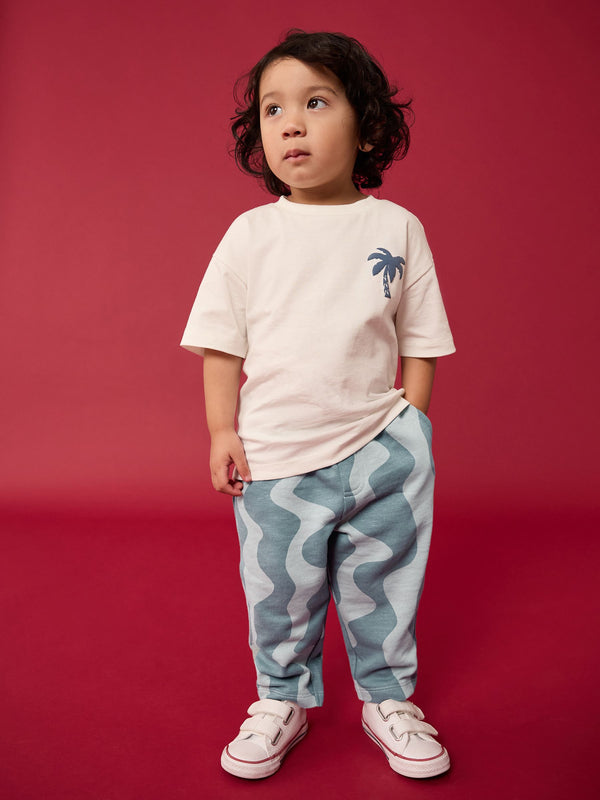 Grey Wavy Patterned Jersey Joggers (3mths-7yrs)