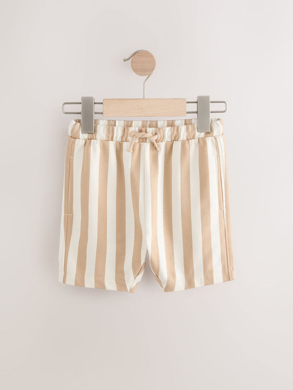 Stone and White Patterned Singles Shorts (3mths-7yrs)
