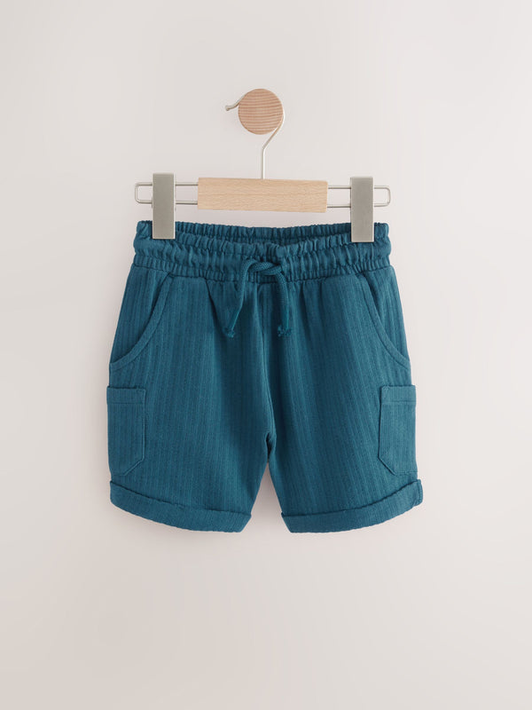 Blue Lightweight Textured Jersey Shorts (3mths-7yrs)