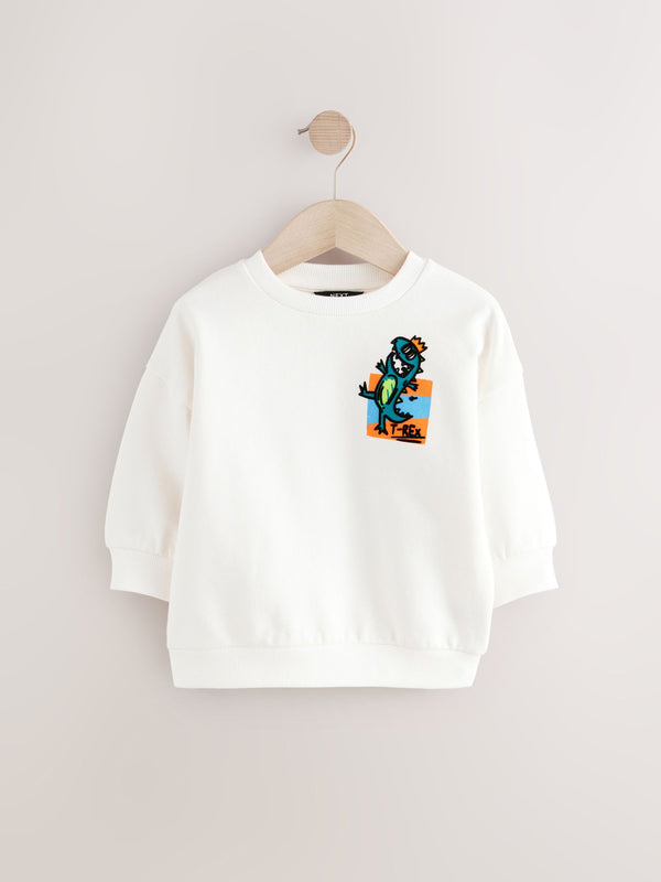 White Crew Neck Sweatshirt (3mths-7yrs)