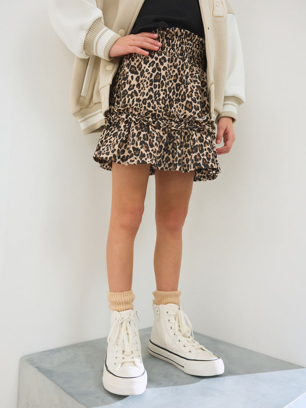Animal Print Textured Frill Skirt (3-16yrs)