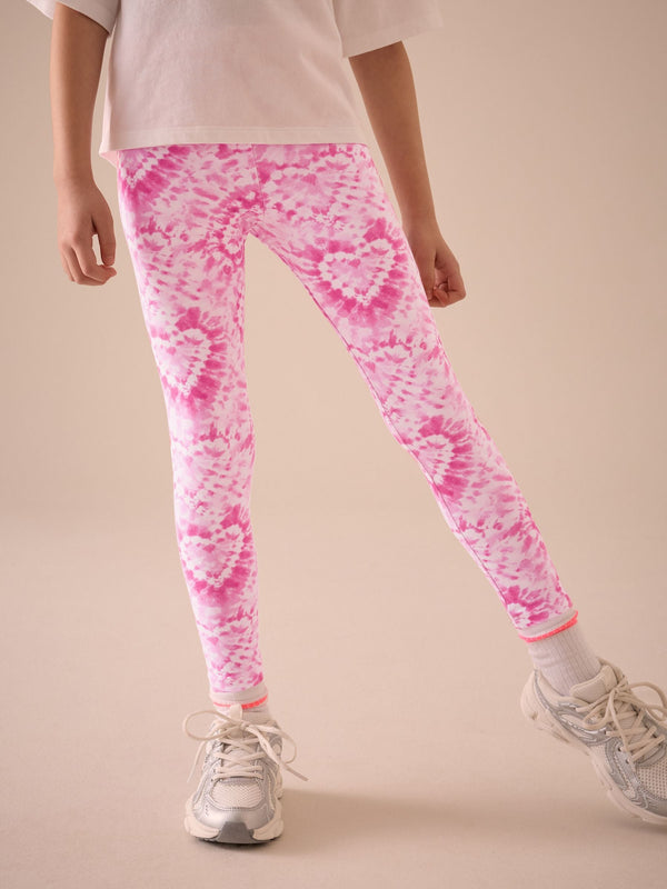 Pink Heart Printed Leggings (3-16yrs)