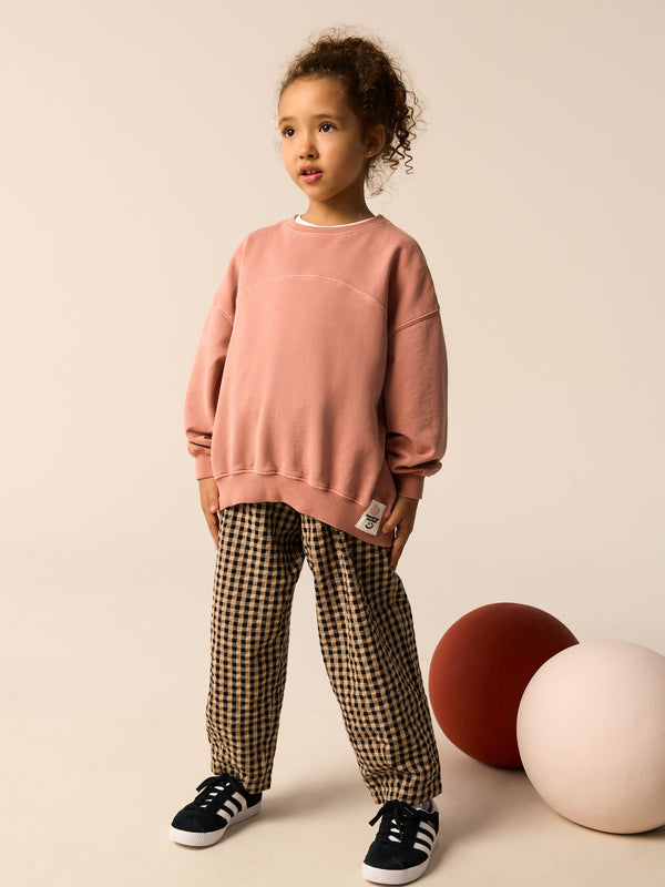 Rust Brown Sweatshirt and Barrel Leg Trousers Set (3-16yrs)