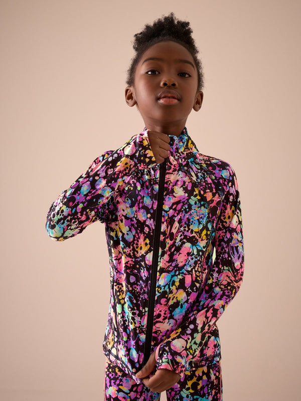 Multi Black Sports Zip Through Jacket (3-16yrs)