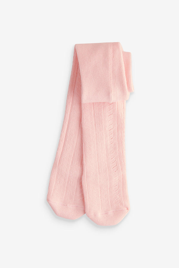 Pink Textured Baby Tights