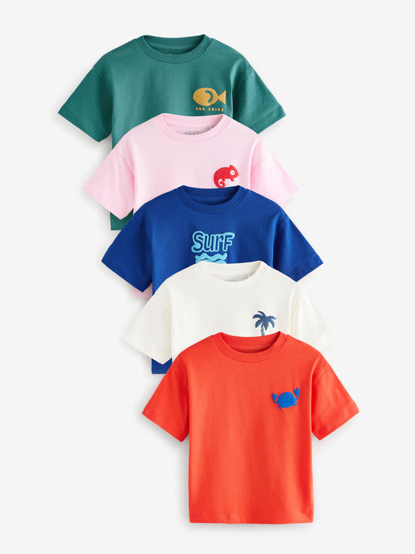 Multi Bright Short Sleeve T-Shirts 5 Pack (3mths-7yrs)