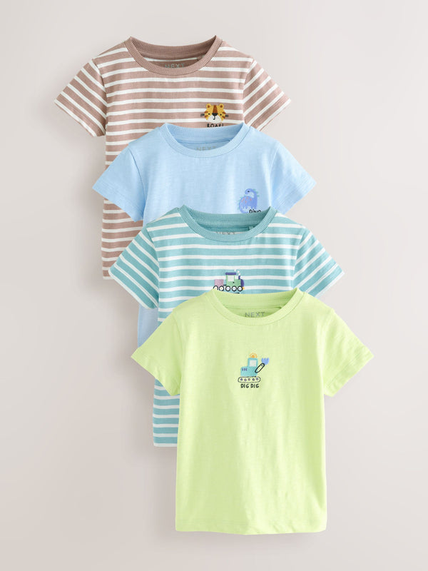 Multi Short Sleeve T-Shirts 4 Pack (3mths-7yrs)