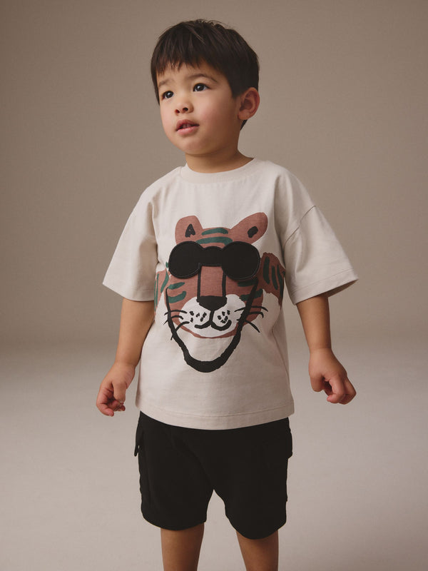 Stone Short Sleeve T-Shirt & Utility Shorts Set (3mths-7yrs)
