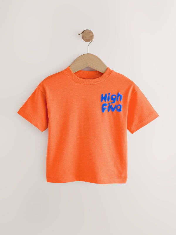 Orange Simple Short Sleeve T-Shirt (3mths-7yrs)