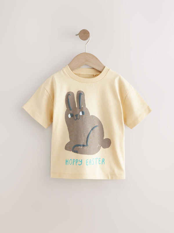Yellow Bunny Easter Short Sleeve T-Shirt (3mths-7yrs)