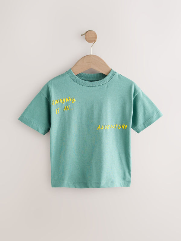 Teal Blue Simple Short Sleeve T-Shirt (3mths-7yrs)