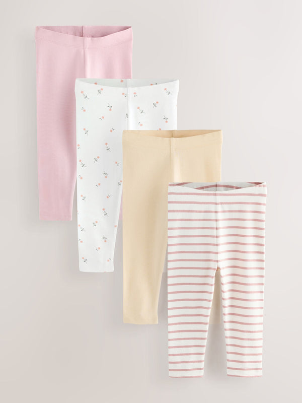 Pink/White 4 Pack Leggings (3mths-7yrs)
