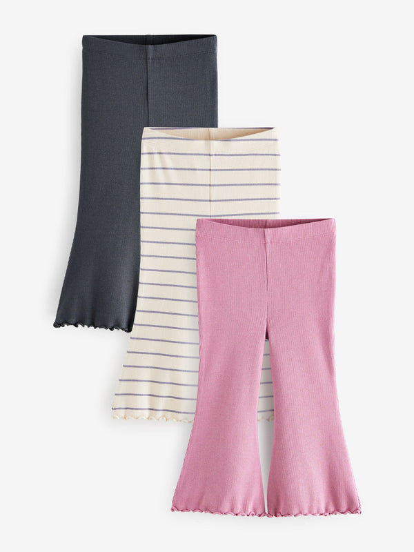 Core Ribbed Flare Leggings 3 Pack (3mths-7yrs)