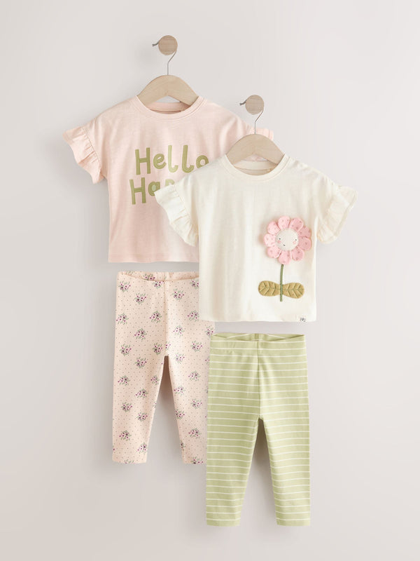 Pink 2 Pack T-Shirt & Leggings Set (3mths-7yrs)