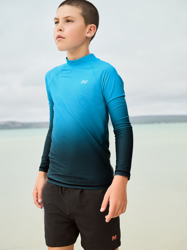 Blue Ombre Long Sleeve Rash Vest (1.5-16yrs)