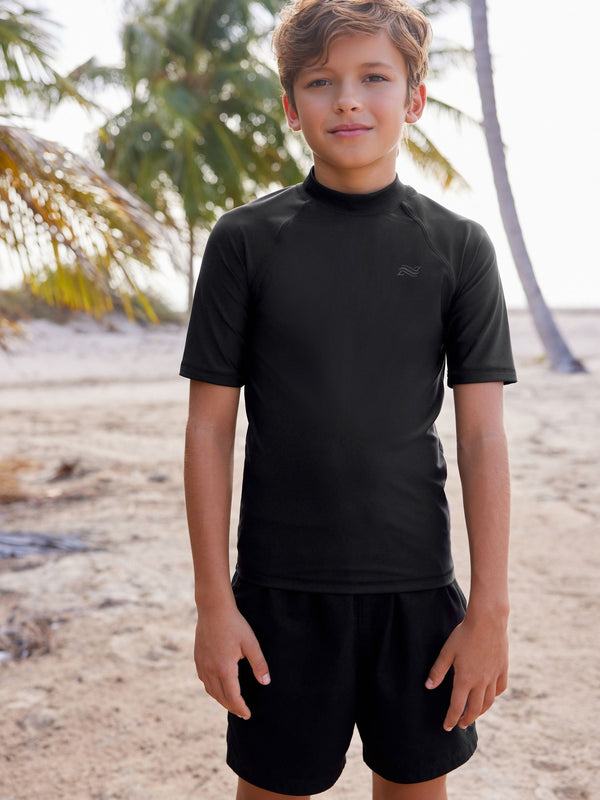 Black Short Sleeve Rash Vest (1.5-16yrs) (1.5-16yrs)