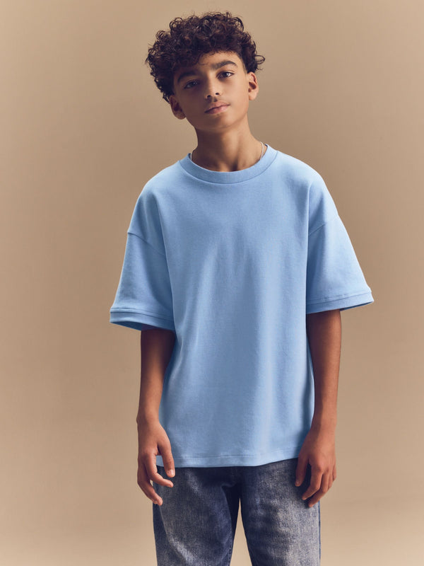 Light Blue Relaxed Fit Heavyweight T-Shirt (3-16yrs)