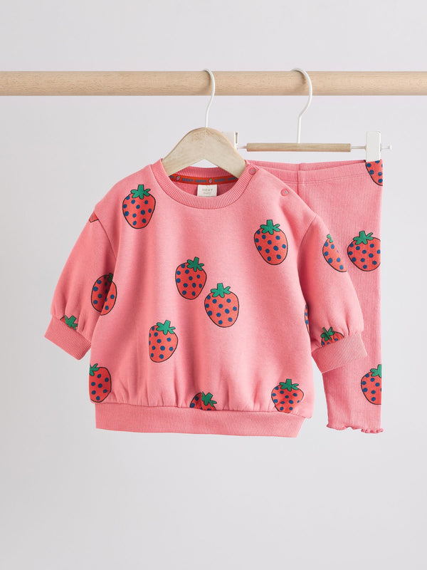 Red Strawberries Sweat and Leggings Set