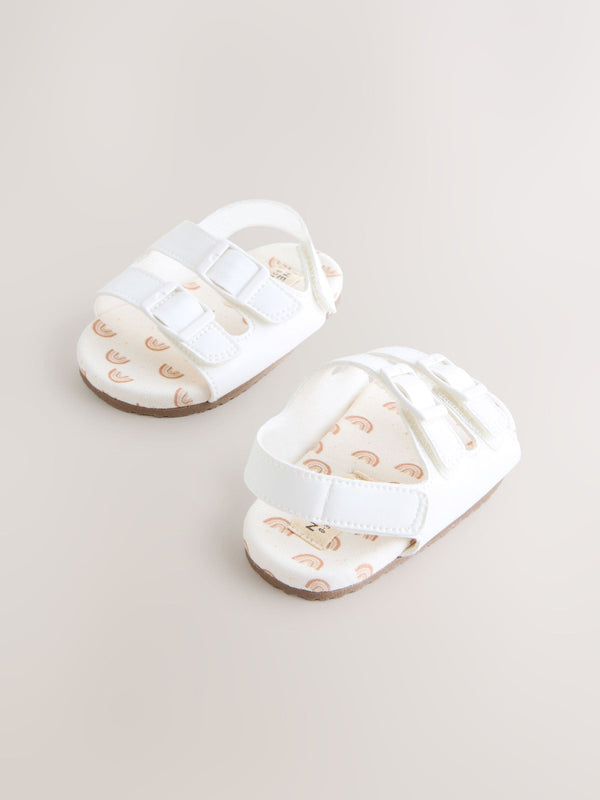 White Touch And Fasten Baby Sandals (0-24mths)