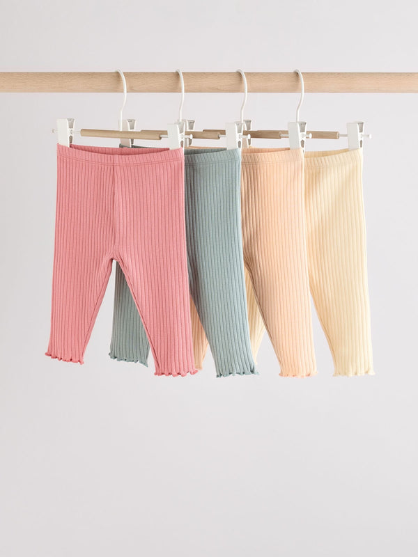 Blue/Pink Baby Leggings 4 Pack (0mths-2yrs)