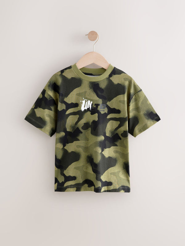 Green Camo Relaxed Fit Short Sleeve T-Shirt (3-16yrs)