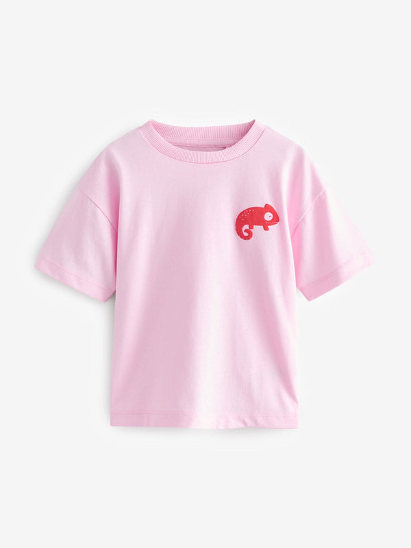 Pink Simple Short Sleeve T-Shirt (3mths-7yrs)