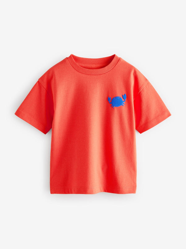 Red Crab Simple 100% Cotton Short Sleeve T-Shirt (3mths-7yrs)