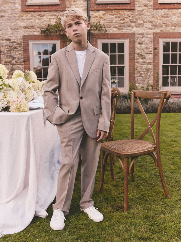 Neutral Stripe Suit Jacket (3-16yrs)