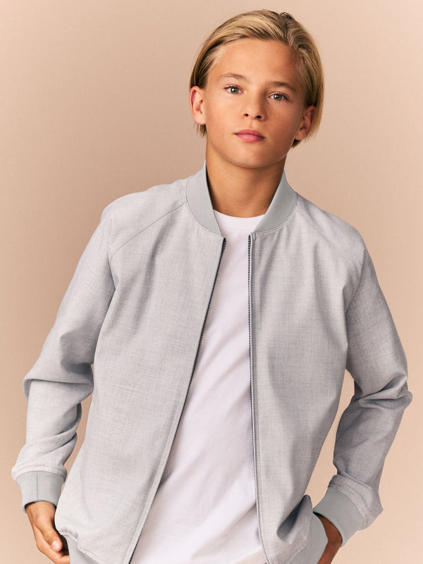 Grey Smart Bomber Jacket (3-16yrs)