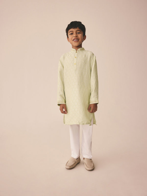 Light Green Embroidered EID Kurta (3mths-16yrs)