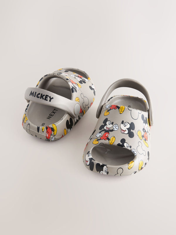 Grey Mickey Mouse Sliders with Back Strap