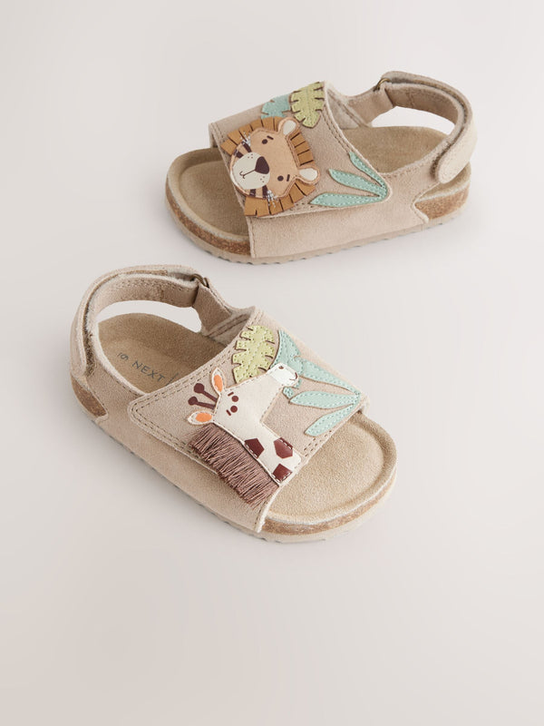 Neutral Safari Standard Fit (F) Touch Fastening Corkbed Sandals