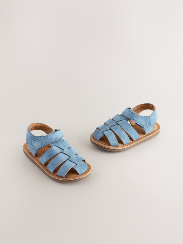 Blue Leather Fisherman Sandals