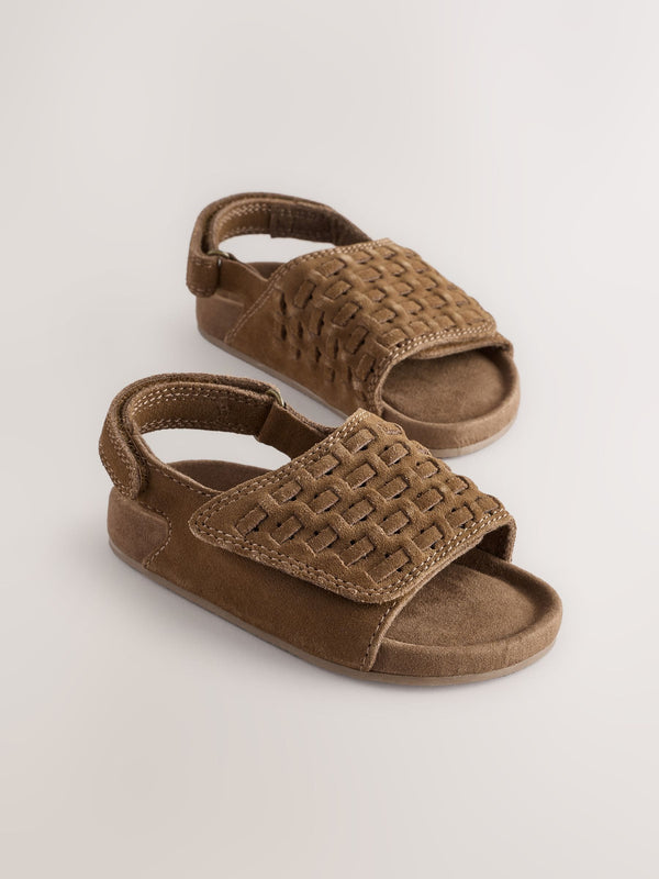 Tan Brown Standard Fit (F) Touch Fastening Corkbed Sandals