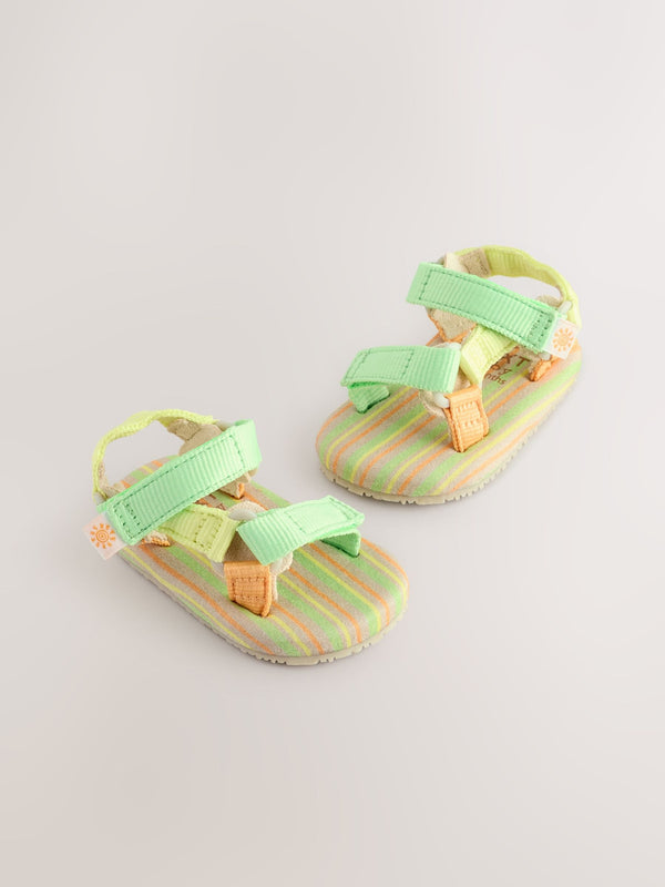 Green/Yellow Stripe Baby Trekker Sandals (0-24mths)