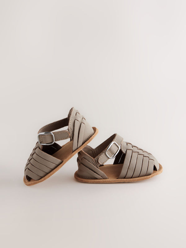 Grey Woven Baby Sandals (0-24mths)