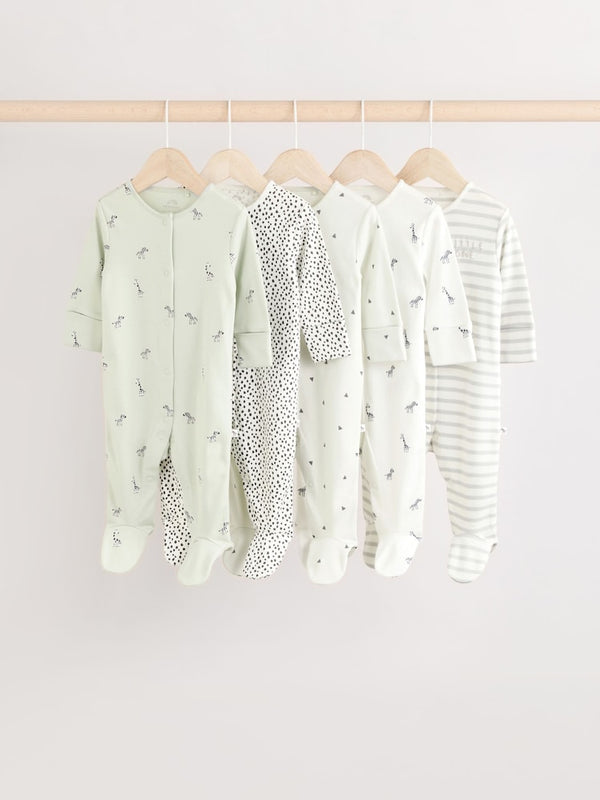Green Baby 100% Cotton Sleepsuit 5 Pack and 5 pack bodysuit Starter Box