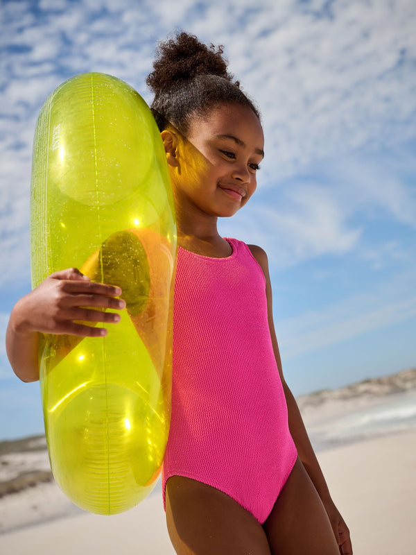 Pink Textured Swimsuit (3-16yrs)