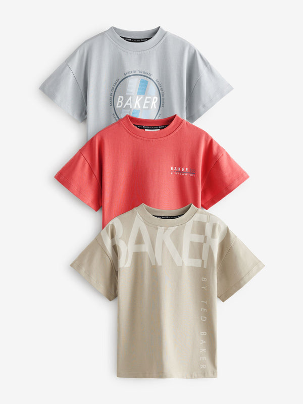 Baker by Ted Baker Graphic Print T-Shirts 3 Pack