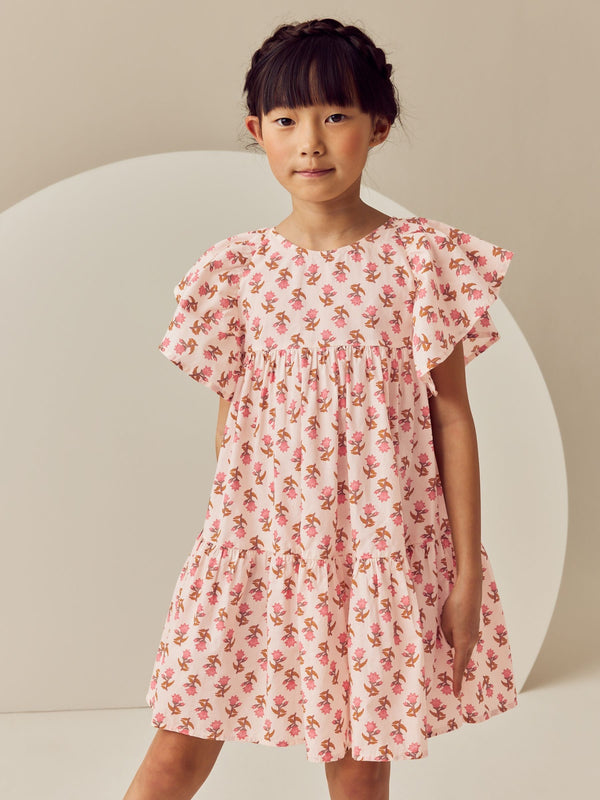 Pink Printed Ruffle Summer Dress (3-16yrs)