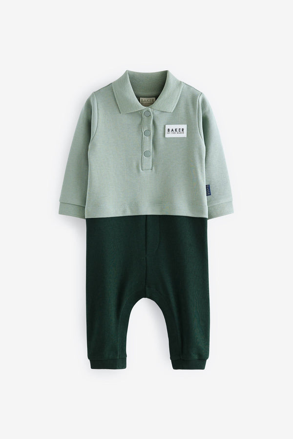 Green Baker by Ted Baker 100% Cotton Polo Romper