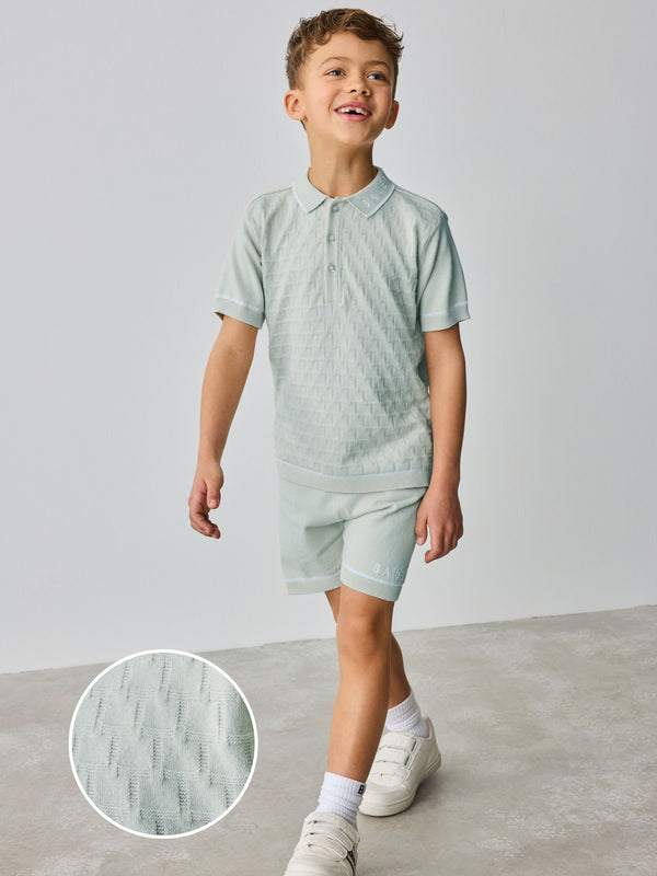 Baker by Ted Baker Knitted Textured Polo Shirt and Shorts Set