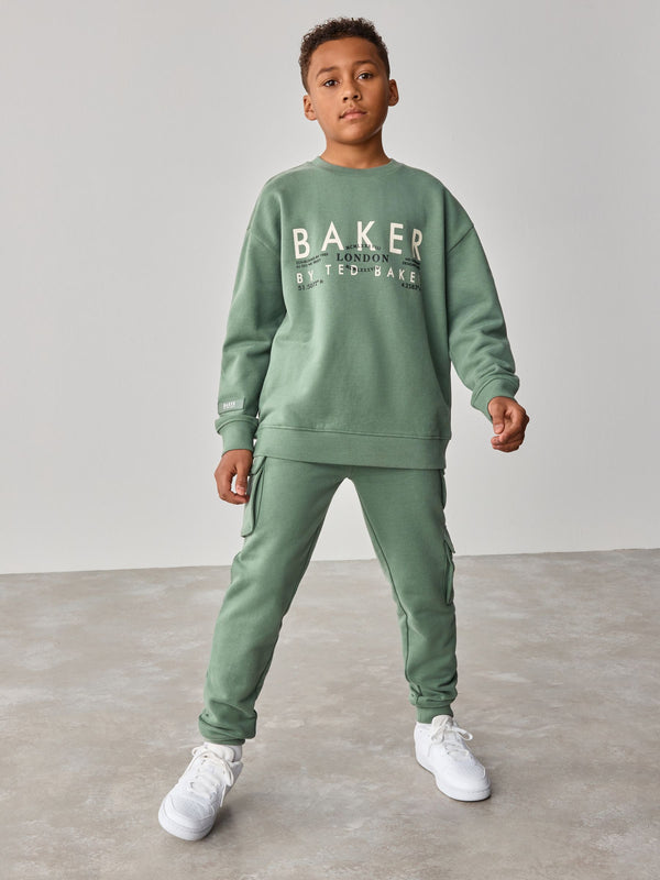 Baker by Ted Baker Graphic Sweatshirt And Cargo Joggers Set