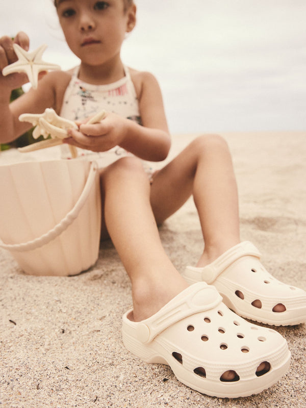 Neutral White Standard Fit (F) Clogs Sandals