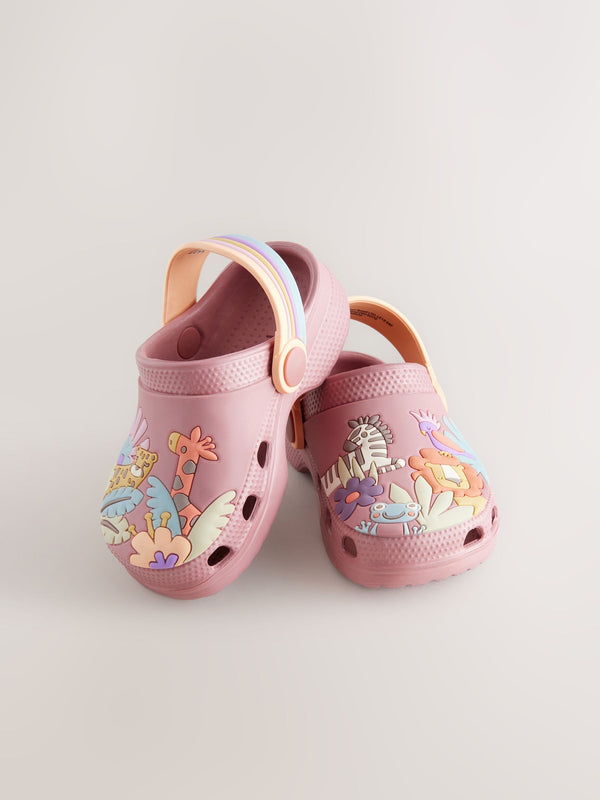 Rust Brown/Pink Safari Character Clogs