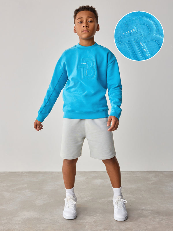 Baker by Ted Baker Blue Sweatshirt And Grey Shorts Set