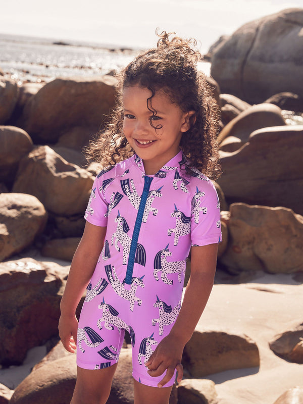 Purple Unicorn Sunsafe Swimsuit (3mths-10yrs)